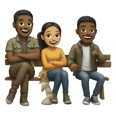 happy outdoor moment with friends sticker