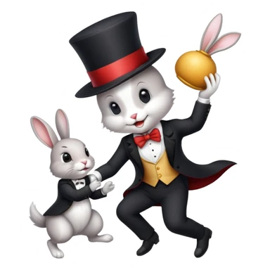 pulling a rabbit out of a hat sticker