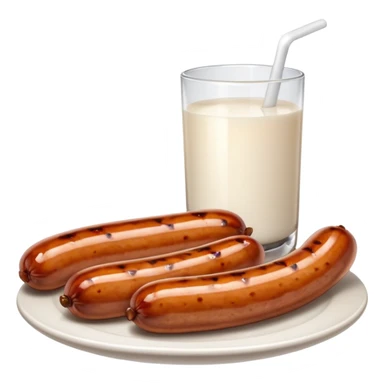 Sausage with milk sticker