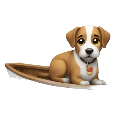 Dog on a boat sticker