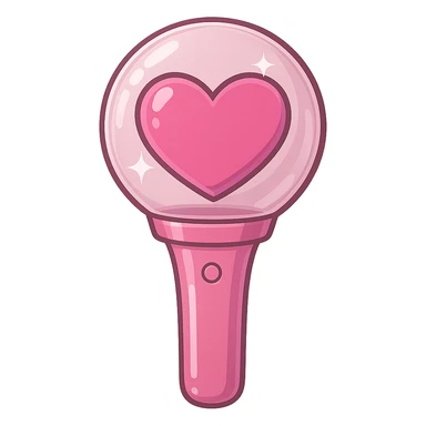 pink kpop lightstick, cute and glossy sticker