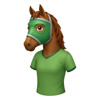 horse with green mask and shirt sticker