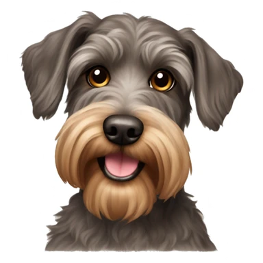 brown schnauzer poodle mix dog portrait sticker