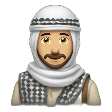 Arab guy with a keffiyeh on sticker