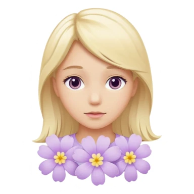 pastel lilac flower worn in blonde hair sticker