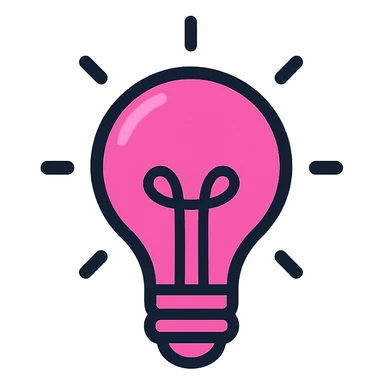 glowing pink light bulb modern icon sticker