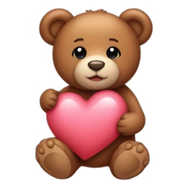Teddy bear holding heart sticker