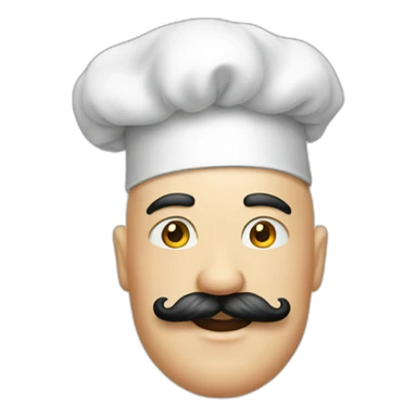 Bald chef moustache tattoos sticker