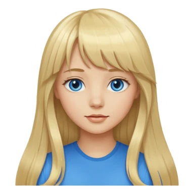 Girl long flowing blonde hair With BANGS sticker