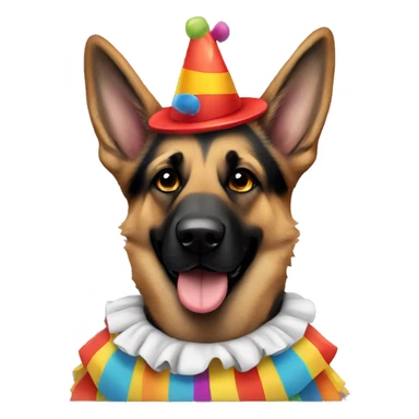 German shepherd in clown costume sticker