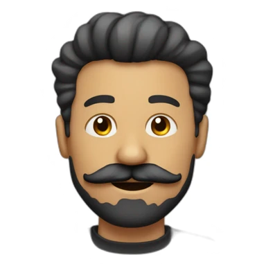 hombre de pelo negro y cabeza redonda con un gran bigote durmiendo sticker