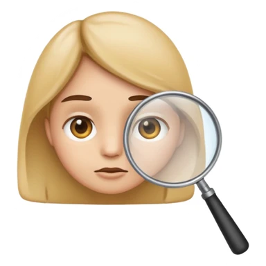 emoji with magnifying glass and black background with serious face sticker