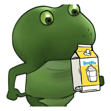 fat person running giggling chugging milk sticker