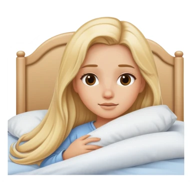 long hair, blonde hair, girl in bed cozy sticker