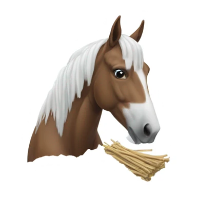 A horse sniffing a pile of snow sticker