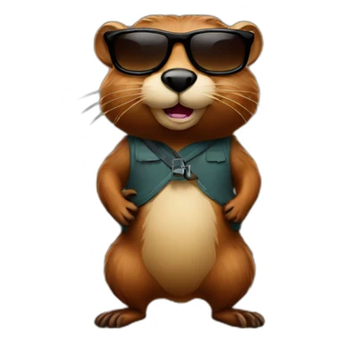 beaver-with-sunglasses sticker