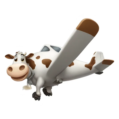 Cow flying airplane sticker
