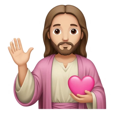 jesus with a pink heart  sticker