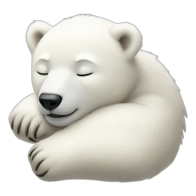 baby polar bear sleeping sticker