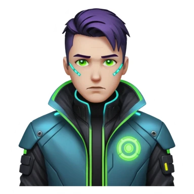 Cyberpunk man head sticker