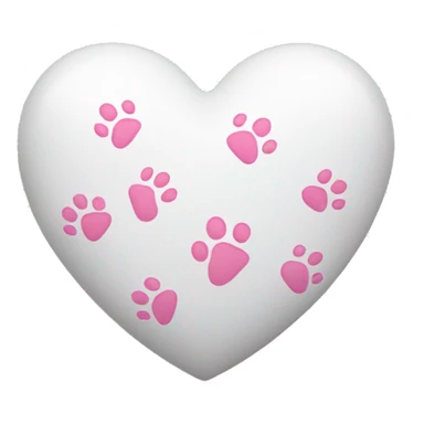 White heart with small pink paw prints on it sticker