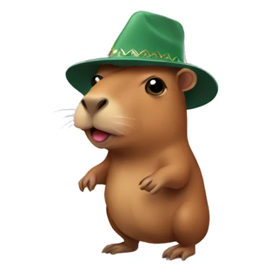 Capibara con sombrero de navidad sticker