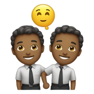 two friends colleagues celebrating sticker