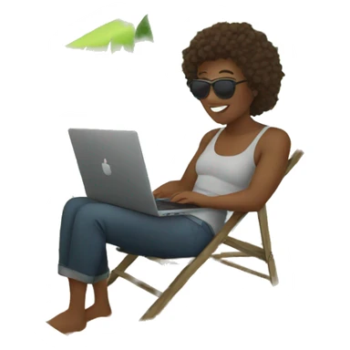 digital nomad working on the beach sticker