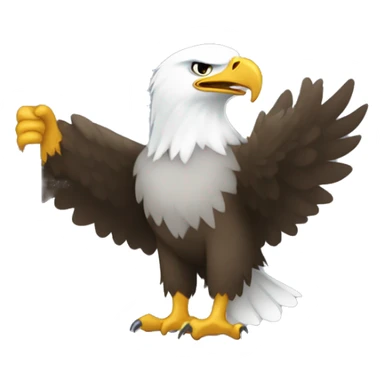bald eagle grasping pride flag sticker