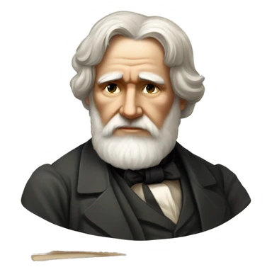 Ivan Turgenev russian author with a book sticker