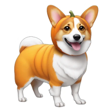 Corgi pumpkin costume sticker