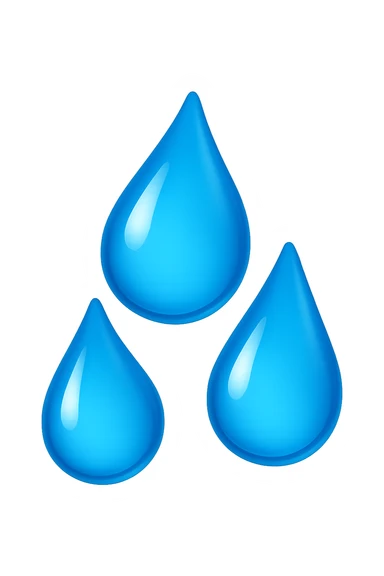 emoji 3d stile iphone che rappresenta 3 GOCCE DI ACQUA 3d sticker