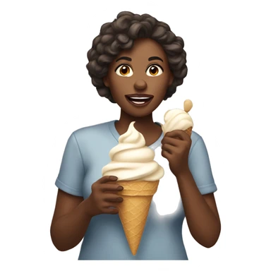 Inlove women eating ice cream sticker