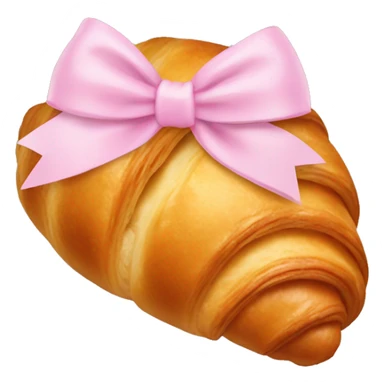 Croissant with light pink bow sticker