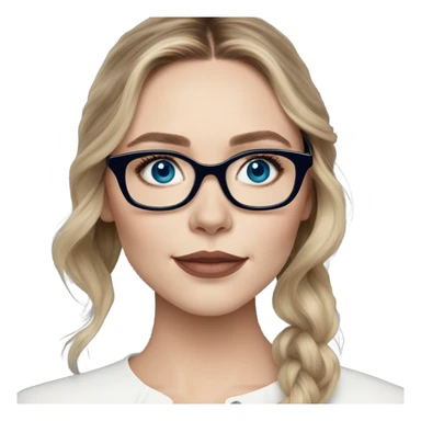 Elizabeth Olsen blue eyes wearing glasses  sticker