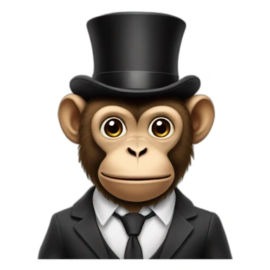 Monkey in a business suit with a top hat sticker