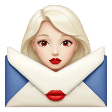 a beautiful loving kiss on it lipstick white opal envelope sticker