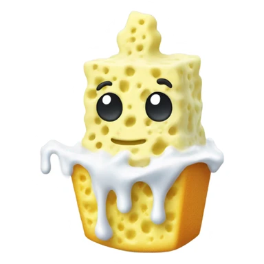 kitchen sponge covered in yogurt sticker