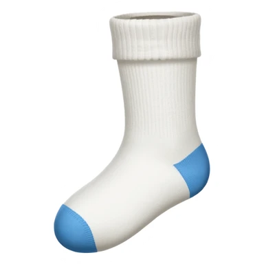 minimal emoji, white sock, hole at big toe, slightly frayed edges sticker