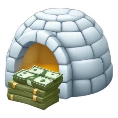 igloo with money sign sticker