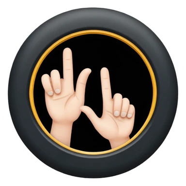 2 fingers inside a hole  sticker
