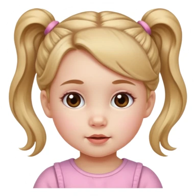baby girl with ponytails hairstyle  sticker