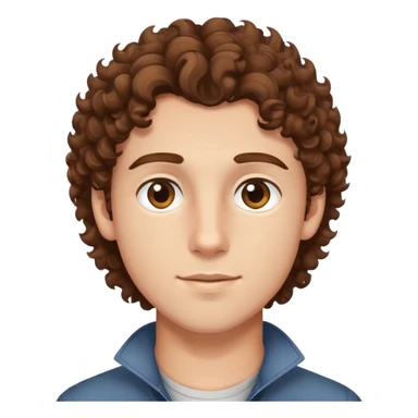 good looking young adult boy with brown curly hair and brown eyes sticker