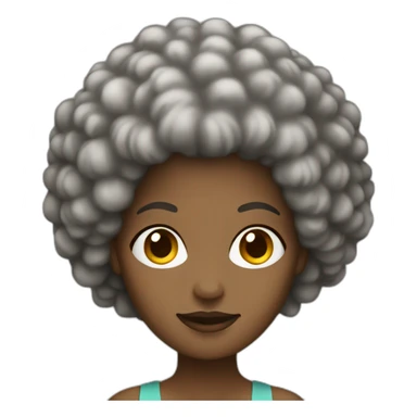 white woman with afro hair programming in Java sticker