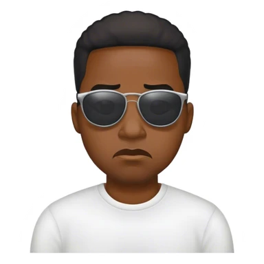 Black Guy with sunglasses on with a irritated face sticker