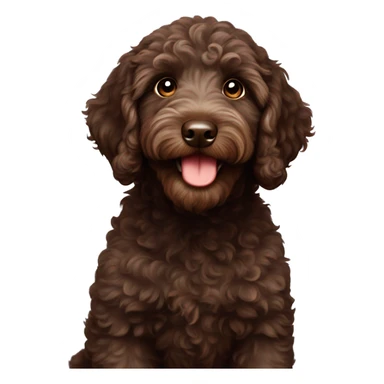 Dark brown Australian labradoodle puppy sticker
