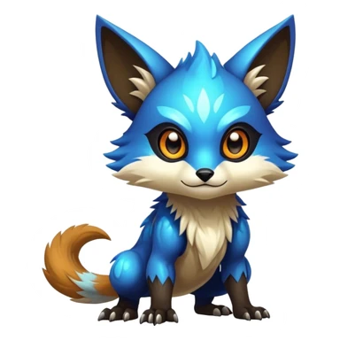 Shiny Epic Edgy Cute Colorful Vibrant Modern Vernid-Protogen-creature-animal, full body sticker