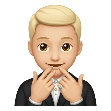 Face smirking and pinching fingers  sticker