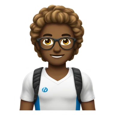 un sportif aux cheveux bruns courts et aux lunettes dorées sticker