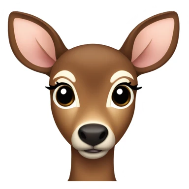 dark brown fawn deer with black eyes and lashes sticker